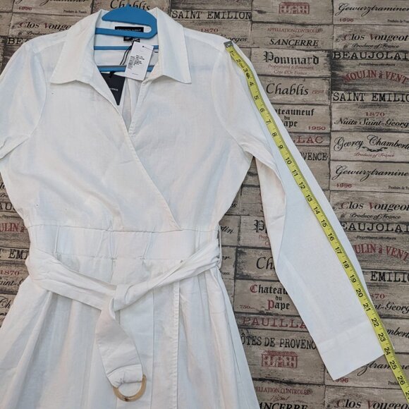 Faux-wrap white breezy dress - US M - Picture 3 of 4